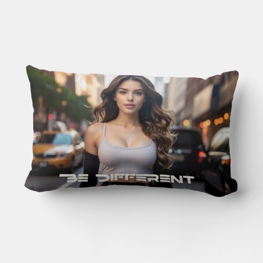 BE DIFFERENT ランバークッション (裏面)