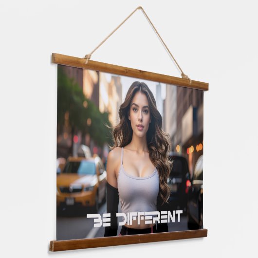 BE DIFFERENT 吊り下げ型タペストリー (傾斜あり)