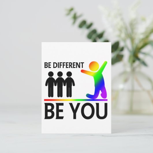 Be different - LGBTQ Pride ポストカード (スタンド正面)