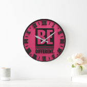 Be Different Motivational Home Office Decor Gift ラージ壁時計 (ホーム)