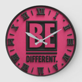 Be Different Motivational Home Office Decor Gift ラージ壁時計