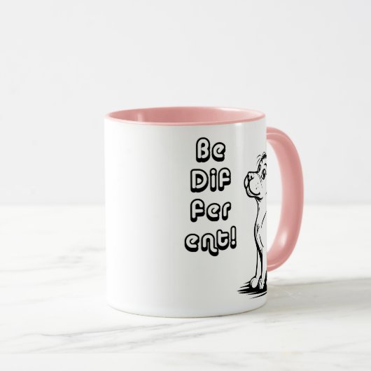 Be Different Smart Dog Mug – Inspiring Minimal Pet マグカップ (正面右)