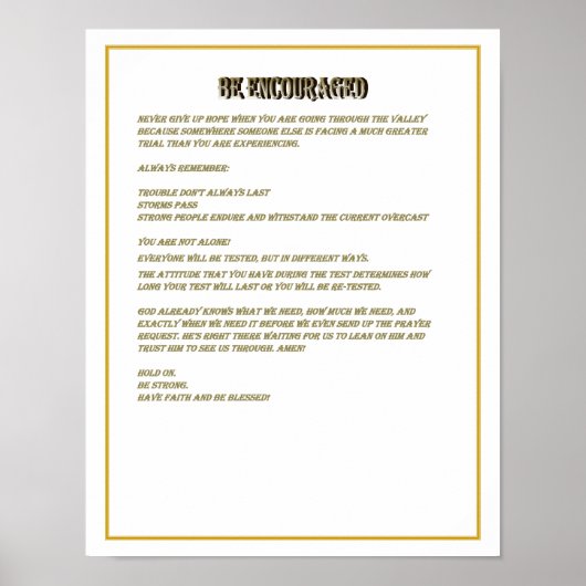 Be Encouraged - Poster ポスター (正面)