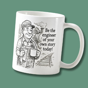 Be Engineer of Your Story Steam Train Driver コーヒーマグカップ