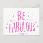 Be Fabuousポジティやる気を起こさせるビティ引用文はがき ポストカード (正面)