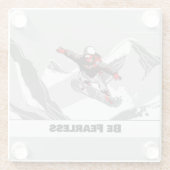 Be Fearless – スノーボーダー ガラスコースター (裏面)