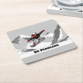 Be Fearless – スノーボーダー スクエアペーパーコースター (アングル)