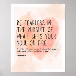 Be Fearless – 女やる気を起こさせる性引用文 ポスター