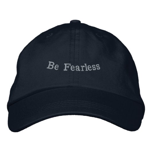 Be Fearless-Hat Accessories Navy Color Motivation  刺繍入りキャップ (正面)