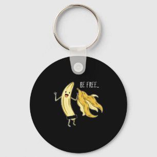 Be Free おもしろい Banana Graphic Fruit Lover Freedom H キーホルダー