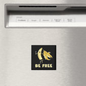 Be Free おもしろい Banana Graphic Fruit Lover Freedom H マグネット (インサイチュ (食洗機))