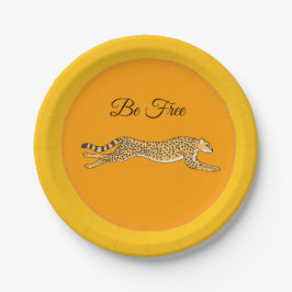 Be Free Running Cheetah Paper Plates ペーパープレート