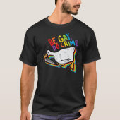 Be Gay Do Crime Funny Goose Rainbow Pride Tシャツ (正面)