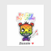 Be Gay Do Crime LGBTQ+ プライド ベア シール (シート)