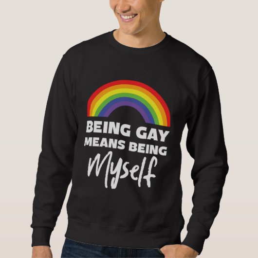 Be Gay Myself Lesbian Bisexual Trans Gay Pride スウェットシャツ (正面)