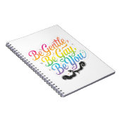 Be Gentle Be Gay Be You Rainbow Quote | LGBTQ Art ノートブック (右側)