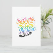 Be Gentle Be Gay Be You Rainbow Quote | LGBTQ Art 招待状 (スタンド正面)