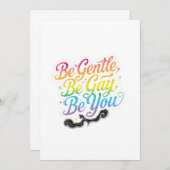 Be Gentle Be Gay Be You Rainbow Quote | LGBTQ Art 招待状 (正面/裏面)