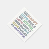 Be Happyタイポグラフィ スタンダードカクテルナプキン (角)