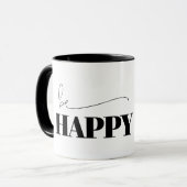 Be Happyタイポグラフィ マグカップ (正面左)