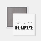 Be Happyタイポグラフィ マグネット (正面/裏面)