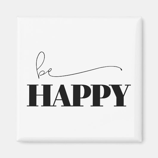 Be Happyタイポグラフィ マグネット (正面)