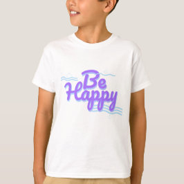 Be Happyタイポグラフィ Tシャツ