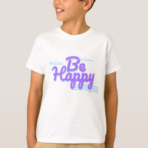 Be Happyタイポグラフィ Tシャツ