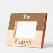 Be Happy写真フレーム（バターイエロー&ネイビーブルー） レーザー彫刻フレーム (左)