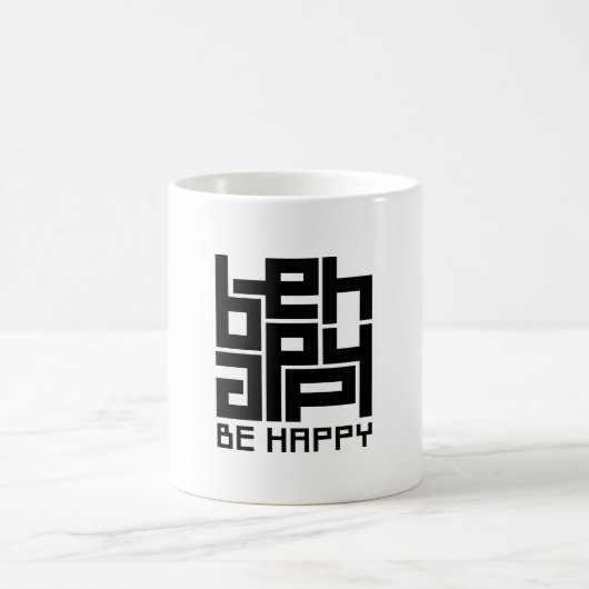 Be happy コーヒーマグカップ (中央)