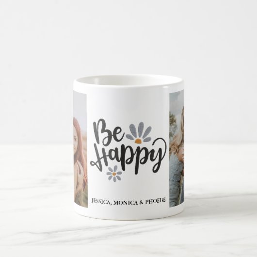 「Be Happy」フォトマグカップ コーヒーマグカップ (中央)