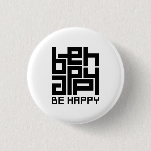 Be happy 缶バッジ (正面)