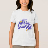 Be Happy – 陽気で多彩なデザイン トライブレンドＴシャツ (正面)