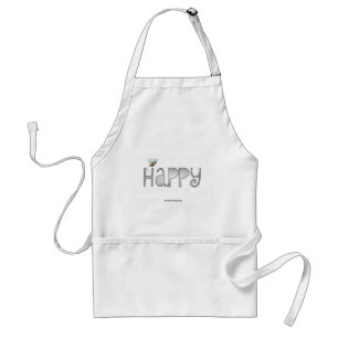 Be Happy - A 前向き Word - Apparel (黒) スタンダードエプロン