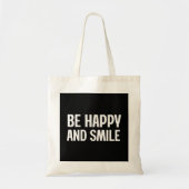 Be Happy And Smile トートバッグ (正面)