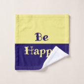 Be Happy Bath Towels (Butter Yellow & Navy Blue) バスタオルセット (ウォッシュタオル)