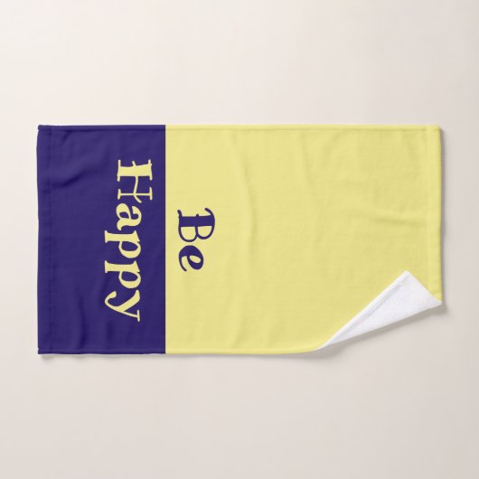 Be Happy Bath Towels (Butter Yellow & Navy Blue) バスタオルセット (ハンドタオル)