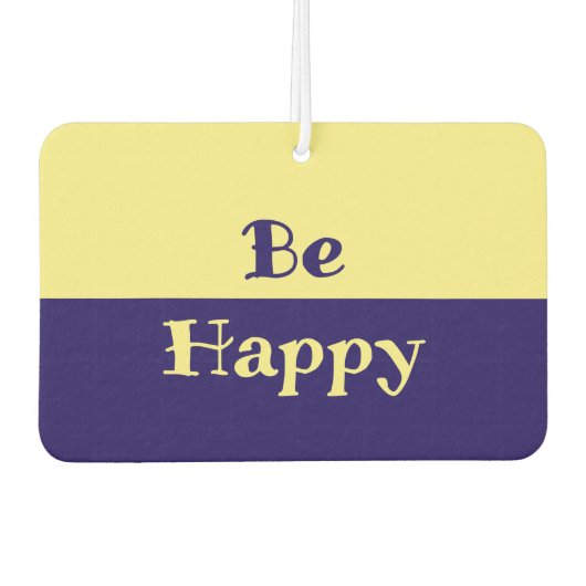 Be Happy Car Air Freshener (イエロー&ネイビーブルー) カーエアーフレッシュナー (正面)