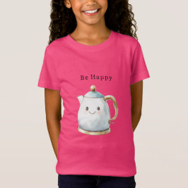 Be Happy Cute Teapot Tシャツ