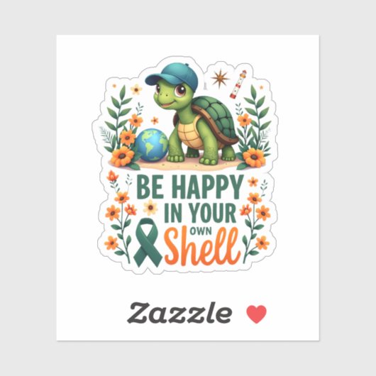 Be Happy In Your Own Shell Turtle Autism Awareness シール (シート)