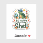 Be Happy In Your Own Shell Turtle Autism Awareness シール (シート)