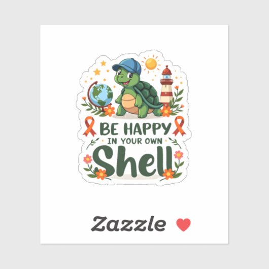 Be Happy In Your Own Shell Turtle Autism Awareness シール (シート)