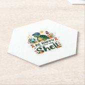 Be Happy In Your Own Shell Turtle Autism Awareness ペーパーコースター (アングル)