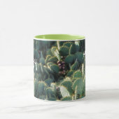 Be Happy mit Kaktus und Namen マグカップ (中央)