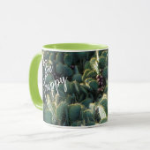 Be Happy mit Kaktus und Namen マグカップ (正面左)