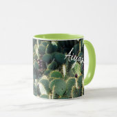 Be Happy mit Kaktus und Namen マグカップ (正面右)