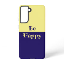 Be Happy Phone Case （バターイエロー&ネイビーブルー）
