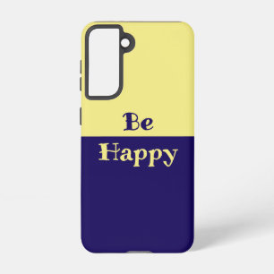 Be Happy Phone Case （バターイエロー&ネイビーブルー） Samsung Galaxy S21ケース