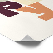 BE HAPPY Poster – Retro Bold Lettering Wall Art ポスター (角)