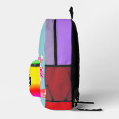 "Be Happy" Retro Backpack  プリントバックパック (右)